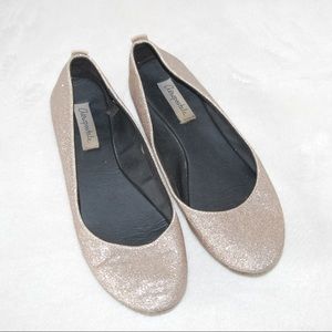 Aeropostale gold glitter flats, size 10